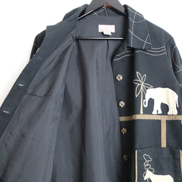 Vintage TanJay Petites Animal Embroidered Button Down Twill Jacket Size Medium - Picture 5 of 8